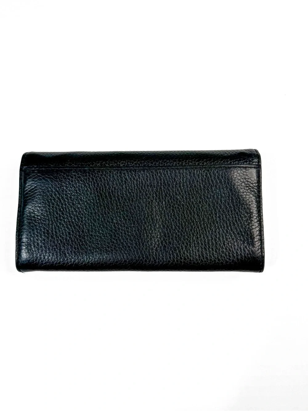 Michael Kors Black Pebbled Leather Wallet with Gold MK Emblem